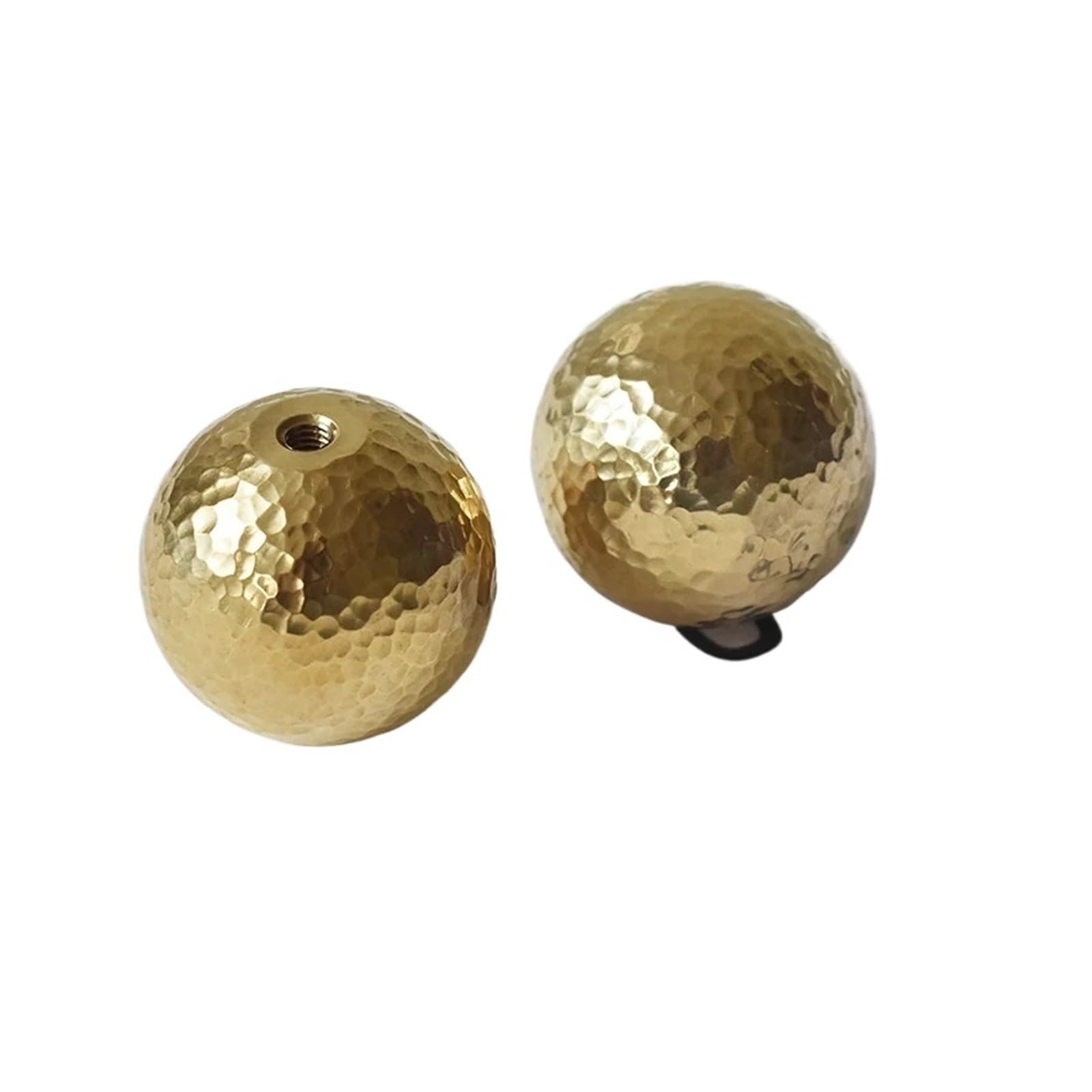 KLdcfhDR 2pcs Hand Hammered Solid Round Brass Cabinet Knob(18mm)