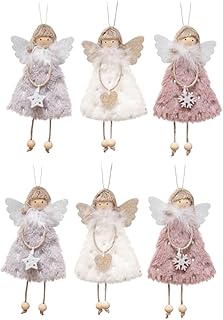 NOLITOY 6 Pçs Pingente De Anjo Menina Decoração De Natal Bonecas De Pelúcia Boneca De Pelúcia Decoração De Natal Bonecas Decoração Da Natividade Enfeites De Árvore De Natal Anjos Árvore