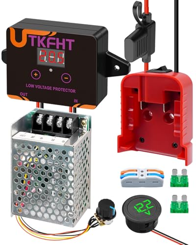 Upgrade Power Wheel Adapter Kit Compatible with Milwaukee M18 18V Battery with Voltage Regulator Fuse and Wire Terminals Battery Conversion Kit for DIY Radio Controlled Truck Robotics and Car Toys