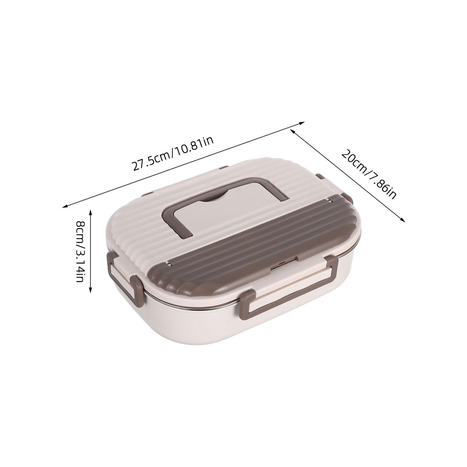 Auslaufsichere Edelstahl Lunchbox mit Fächern Doppelschichtiges Bento Essensbehälter mit Abnehmbarem Deckel Mikrowellengeeignet Spülmaschinenfest für Büro Schule und Reisen