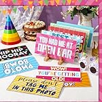 24 Designs Funny Birthday Photo Booth Props Double Sided 11.02 * 5.51‘' Photo Booth Props Birthday Parties Decorations Set DIY Water Proof Selfie Signs PVC Printing - Image 2