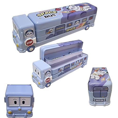 AMB School Space Blue Bus Pencil Box Boys-Compass Box with Wheel, Stylish School Bus Pencil Box for Boys, Pencil Box Bus Toys for Kids 3+ Years can Also be Used as Kids Geometry Box (B0CTYFQYDW) Amazon Price History, Amazon Price Tracker