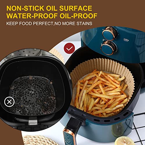 Air Fryer Disposable Paper Liners,6.3 Inch 200Pcs Round Unbeached Paper Liners, Non-Stick Oil-Proof, Water-Proof Parchment Baking Paper For Air Fryers (Round 6.3'' 200Pcs) #TOP3