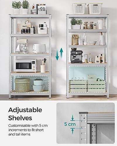 SONGMICS 5-Tier Heavy-Duty Shelving Units, Set of 2 Steel Shelving Units for Storage, Boltless Assembly, for Garage, Shed, Load Capacity 875 kg, 40 x 90 x 180 cm, Silver GLR040E02 5 SONGMICS 5-Tier Heavy-Duty Shelving Units, Set of 2 Steel Shelving Units for Storage, Boltless Assembly, for Garage, Shed, Load Capacity 875 kg, 40 x 90 x 180 cm, Silver GLR040E02 - Image 5