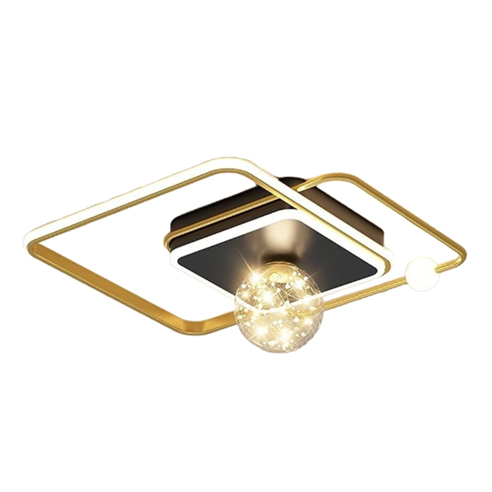 HYJAUSXB LED Dimmable Starry Sky Bedroom Ceiling Lamp Chandelier Modern Square Design Lighting Fixtures for Room