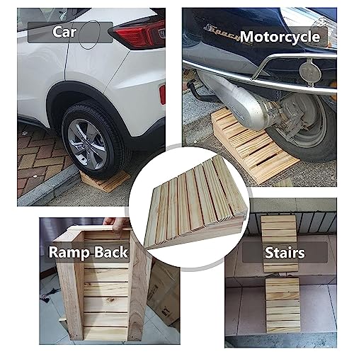 Rampa de umbral de madera maciza de 7 a 15 cm, portátil, antideslizante, acceso para silla de ruedas, puerta de garaje, patio, entrada, rodamiento de carga resistente