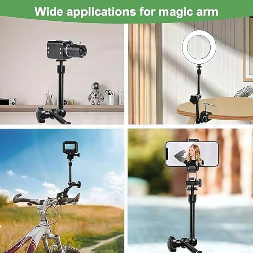 Image of PHOTOMAX Magic Articulating Adjustable Arm with 1 /4 inch Tripod Screw for DSLR Camera, LCD Monitor, LED Lights, Flash Light, Microphone (11 inch Articulating Arm with Holder)