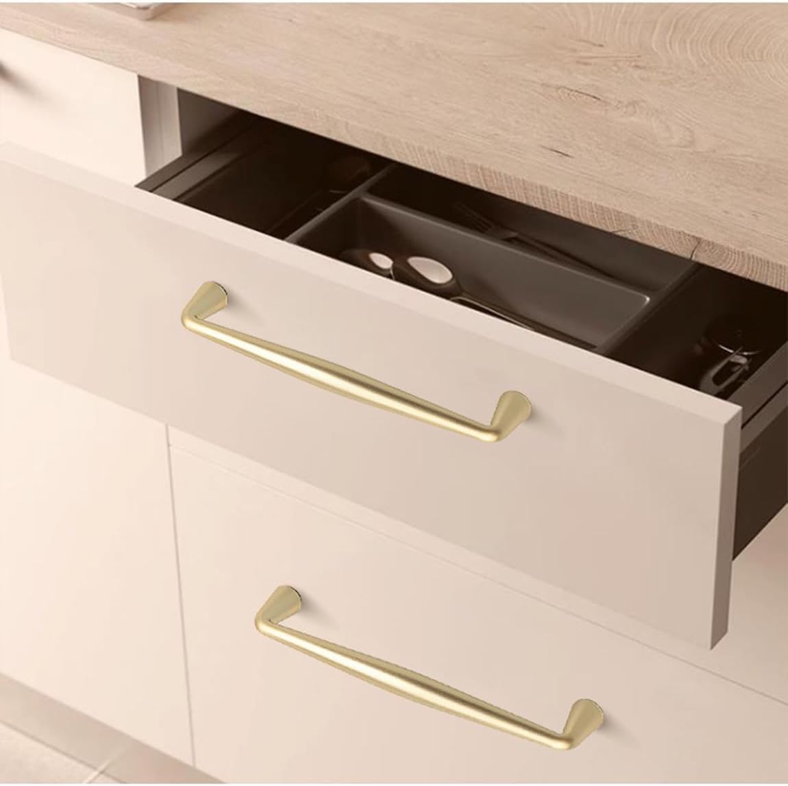 SYZOW 6 Pieces Gold Cabinet Handles, 192 mm Kitchen Furniture Handles, Kitchen Handles, Cabinet Handles, Modern Drawer Handles