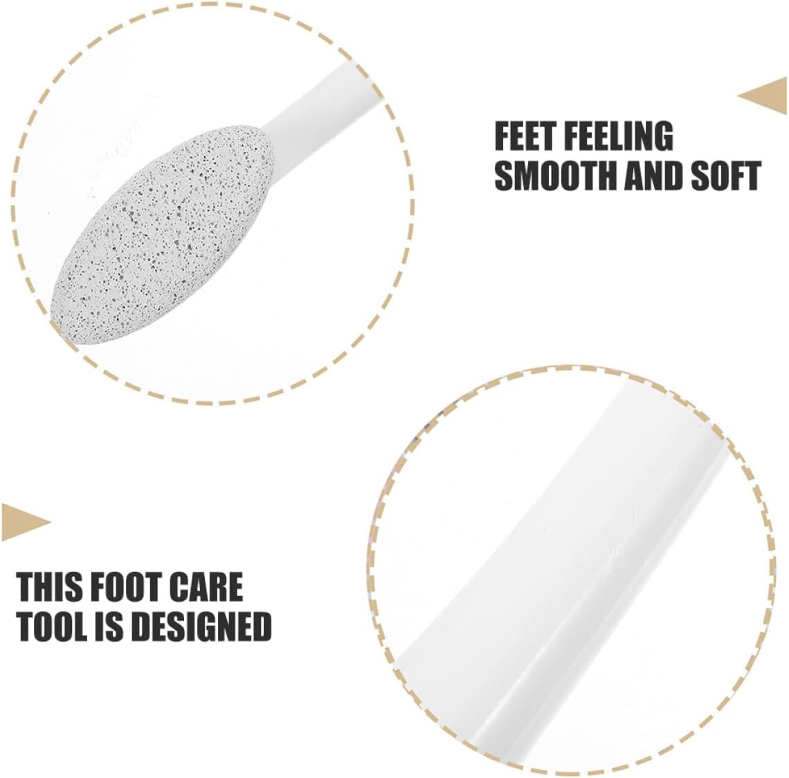 VICASKY 2pcs Long Handle Foot Pedicure Callus Remover Pumice File Hard Skin Scrubber Tool for Dead Skin Removal at Home and Travel