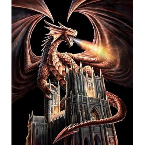 Anne Stokes Dragon Fury Medium Weight Queen Size Signature Blanket, 79x94 inches Cover