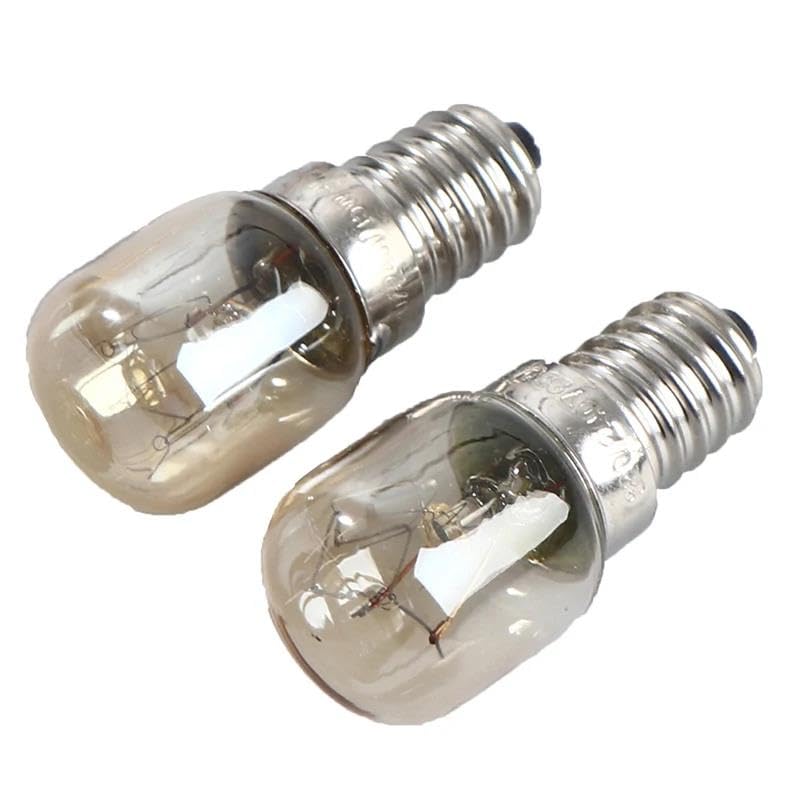 LIGHBIB Oven Light 15W 25W High Temperature Resistant 300 Degree Oven Microwave Oven Bulb Salt Lamp E14 Small Screw Mouth,E14S-25W,2pc