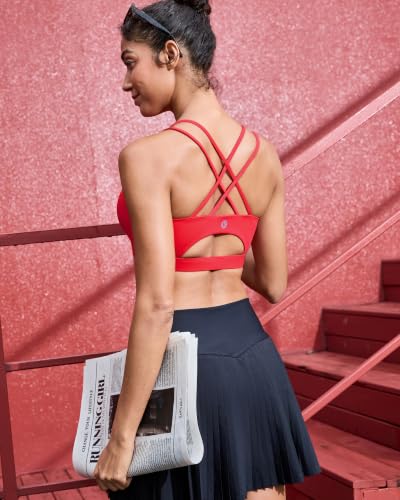 Image of RUNNING GIRL Sports Bras for Women,Padded Sports Bra Tank Top Sexy Crisscross Back High Impact Longline Workout Yoga Bra