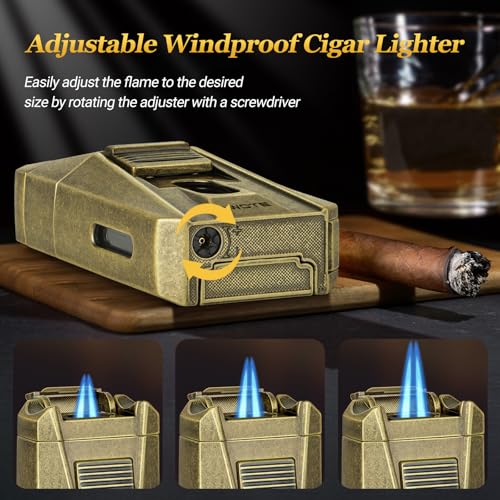 Encendedor para cigarros con llama doble y cortador miniatura 5