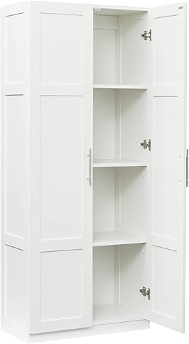 Armario de madera de 1 puerta armario de dormitorio con 4 estantes armario de madera para dormitorio armario de organización de ropa con riel de