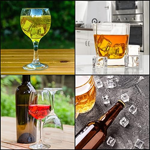 Belle Vous Faux Clear Glacons (zestaw 100 sztuk) - 19 mm plastikowy pojemnik wielokrotnego użytku - dom, ślub, wypełnienie wazonu, środek stołu, akcesoria fotograficzne i kuchenne