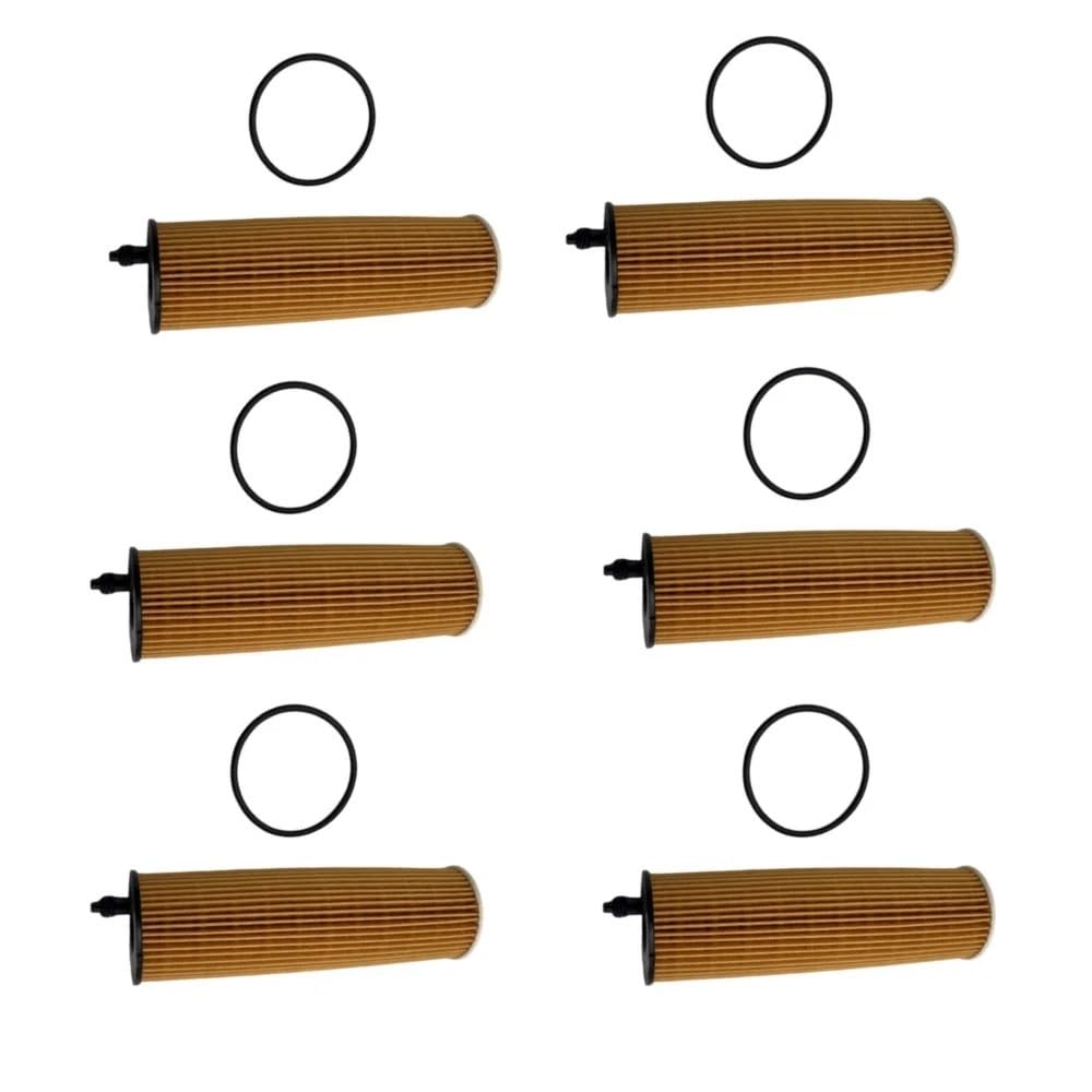 Kit de filtro aceite motor A6541801100 compatible con Mercedes W205, W213, W222, W247, Clase A, B180, C180d, G, GLC y GLE Filtro de Aceite para Coche(6pcs)