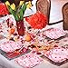 Gerrii 200 Pcs Happy Galentines Day Party Supplies Disposable Dinnerware Set Includes 30 Square 30 Round Themed Plates 140 Napkins for Dinner Party Decoration (Pink, Galentines)