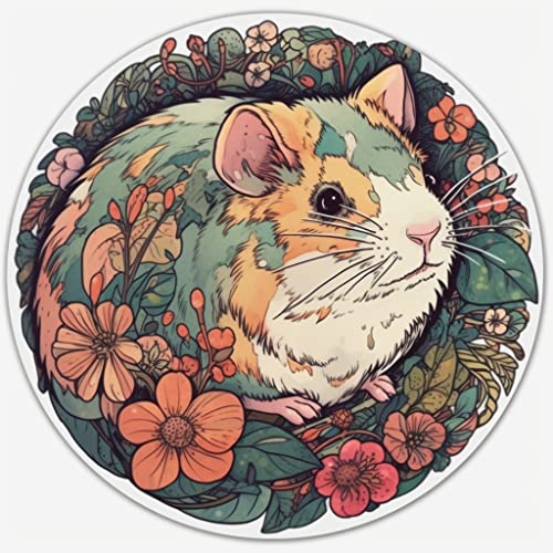 Image of Yoonek Graphics Hamster Vinyl Decal Sticker for Car, Laptop, Tumbler, More. #005612