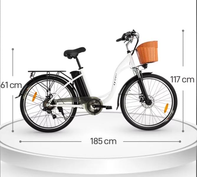Generico ESTOCK1 Vélo électrique hybride C6 avec panier avant, 250 W, 36 V