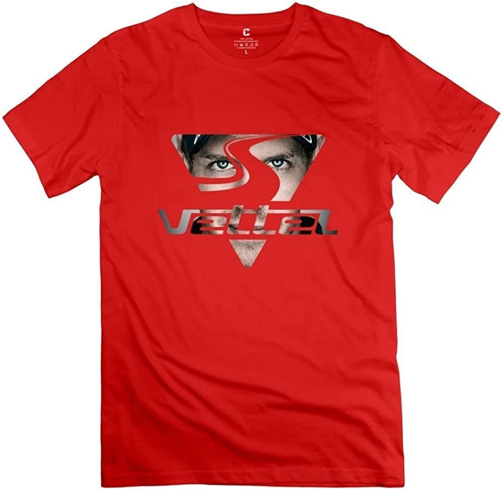 OFHx-Kingdom Men's Unique T-Shirt - Sebastian Vettel Black Red XXL Red XXL