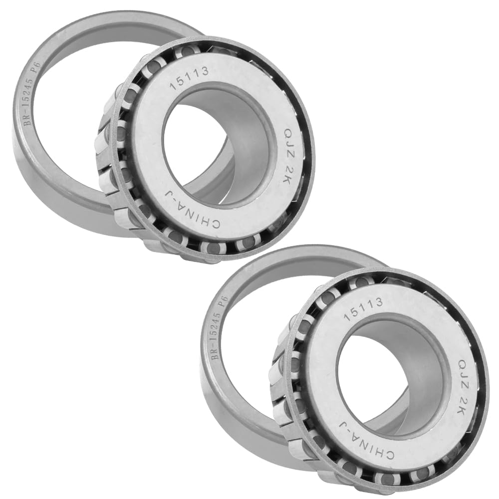 [2-Sets] Cone: 15113 Cup: 15245 Tapered Roller Bearing 1.125" x 2.440" x 0.75" (ID x OD x W) | 28.575 mm x 61.999 mm x 19.05 mm (ID x OD x W) Wheel, Axle, Transfer Case Output Shaft Bearings