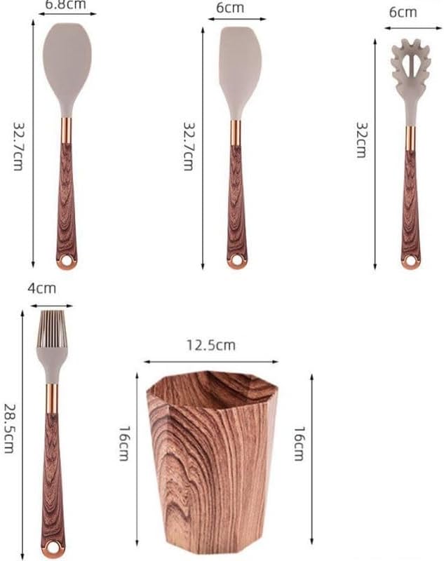 Household Kitchen Non stick Pan Cooking Spoons Spatulas Silicone Kitchenware Set of 11 Pieces