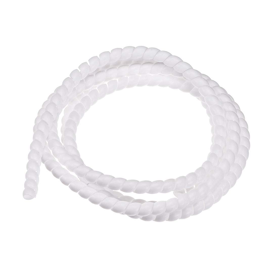 uxcell Flexible Spiral Tube Wrap Cable Management Sleeve 10mm X 12mm Computer Wire Manage Cord 2 Meters Length White