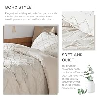Bedsure Boho Tufted Beige Twin XL Comforter Set, Farmhouse-Style Bedding — image 5