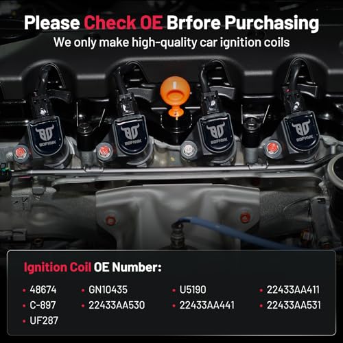 Image of BDFHYK Ignition Coil Packs Compatible with Subaru 2006-2007 B9 Tribeca, 2008-2009 Legacy, 2001-2009 Outback, 2008-2009 Tribeca 3.0L H6, Coil for 48674 C-897 GN10435 U5190 22433AA531 UF287 Set of 6