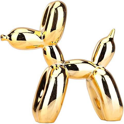 Shiny Balloon Dog Statue Home Decor Modern Art Funky Statues for Coffee Table Kitchen Decorations Decor Trendy Color Schemes Room Aesthetic Metal Texture Gold Sculpture Dog(3.9*3.9*1.5inch, gold)