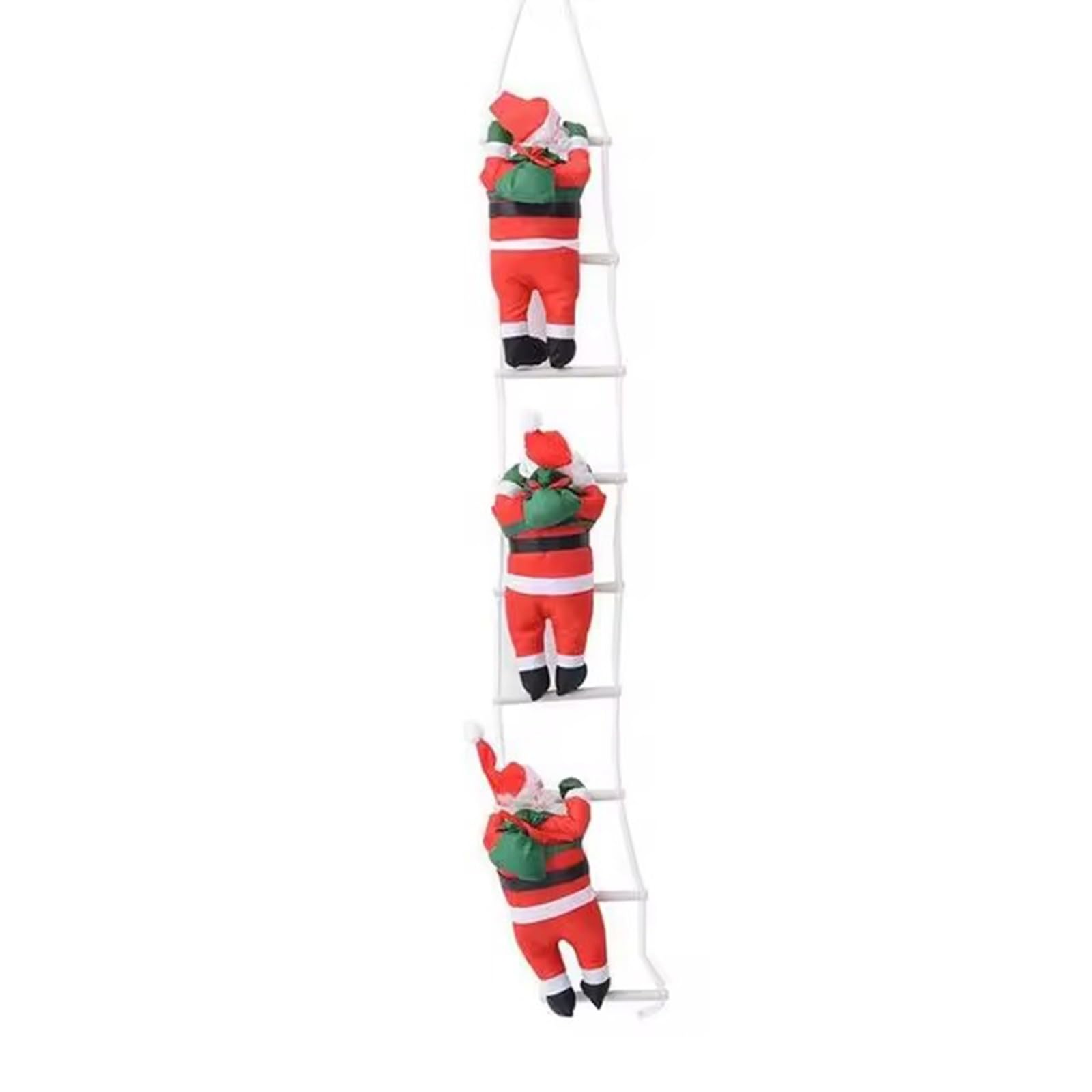 PNJB Climbing Santa Claus on Ladder, Indoor/Outdoor Hanging Ornament, Christmas Decoration, Holiday & Seasonal Décor 3 Santa Claus (25cm)