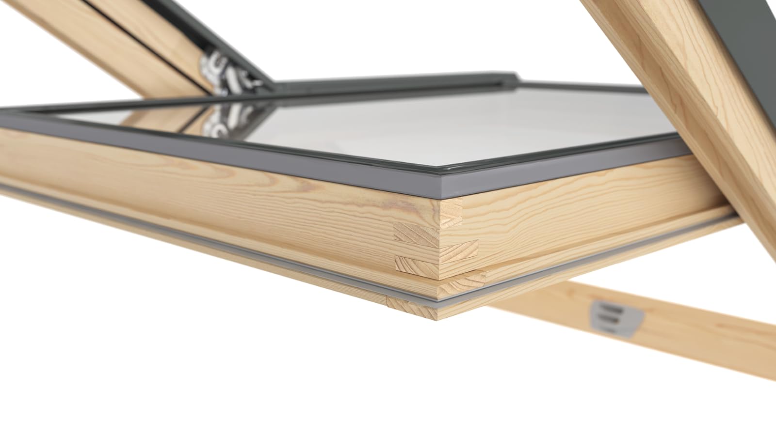 Lucernario Velux Gruppe 78 x 118 cm RoofLITE+ | Finestra con doppia vetratura | Finestra obliqua in legno | Finestra basculante inclusa di telaio per copertura in tegole (fino a 50 m+ Set di