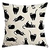 AACORS Halloween Pillow Cover 18X18 Inch Black Cats Decoration Holiday Farmhouse Pillow Case Decor for Home Sofa Couch AA198-18