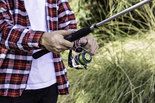 Zebco Stinger Spinning Fishing Reel, Size 20 Reel, Changeable Right- Or Left-Hand Retrieve, 5.3:1 Gear Ratio, All-Metal Gears, Pre-Spooled With 8-Pound Zebco Line, Silver/Black #TOP5