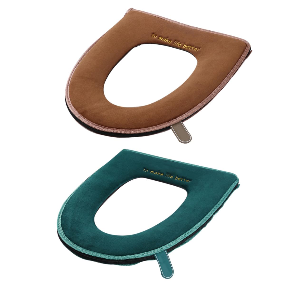 2 Fundas de Asiento de Inodoro Abaodam de Franela con Cremallera