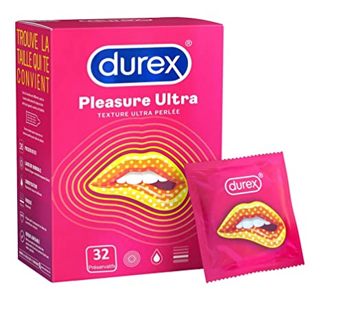 Durex PLEASURE ULTRA - 32 preservativos - Textura ultra perlada - Lote de 2 x 16 unidades