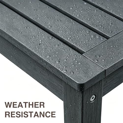 Image of Psilvam 47 inch Outdoor Bench for 2-Person, 700 LBS Capacity, Dark Grey