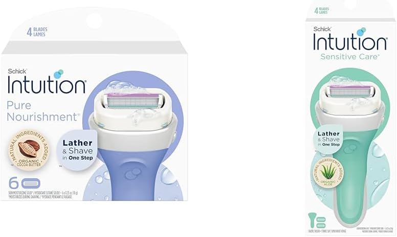 Kit de barbeadores INTUITION com refis de manteiga de cacau e barbeador Sensitive Care