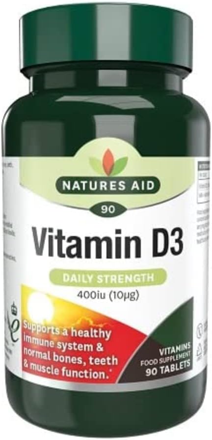 Natures Aid Vitamin D3 400Iu (10Ug), 90 Tablets