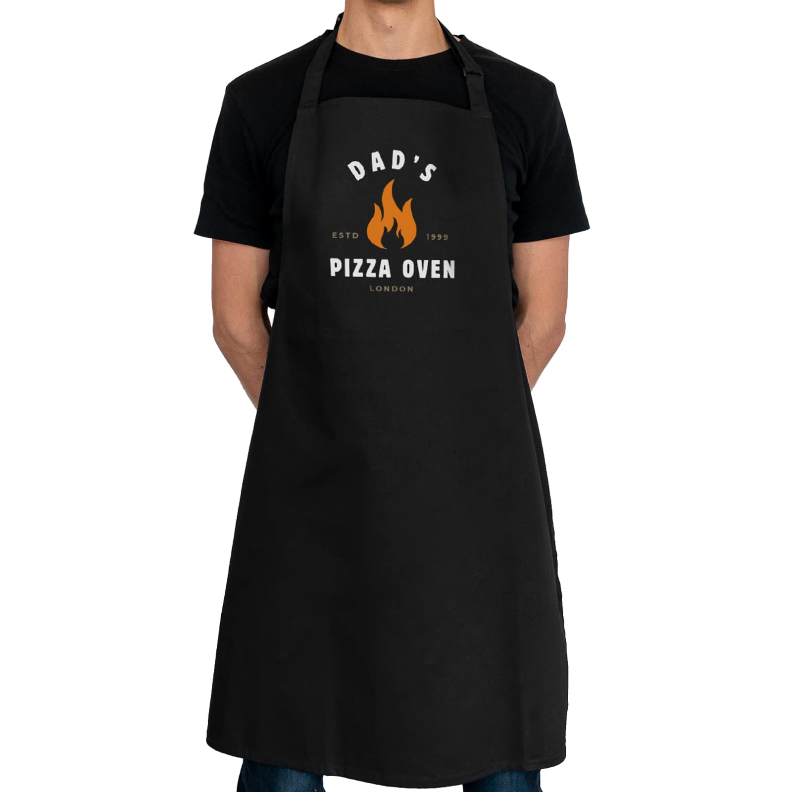 Stickerscape Men's Flame Pizza Apron | Pizza Adults Apron For (Black) | Gifts For Fathers Day, Birthday Or Christmas | Pizza Accessories For Dad