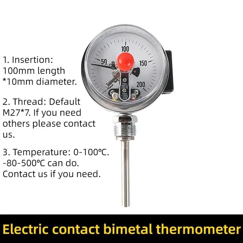Termometro bimetallico industriale radiale assiale con base universale in acciaio inossidabile con display digitale(Electric contact)