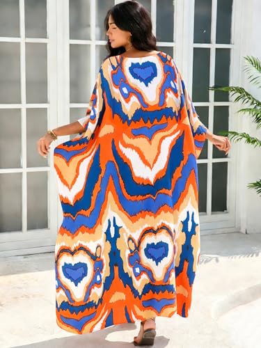Image of Moss Rose Kaftan Dresses for Women Summer Swimsuit Cover up Caftan Dress