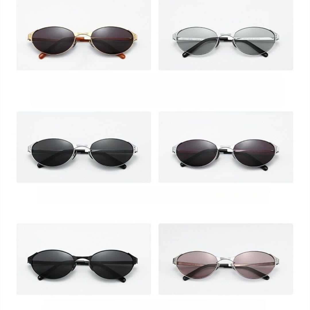 Gafas de sol polarizadas ultraligeras de titanio ovaladas para mujer.