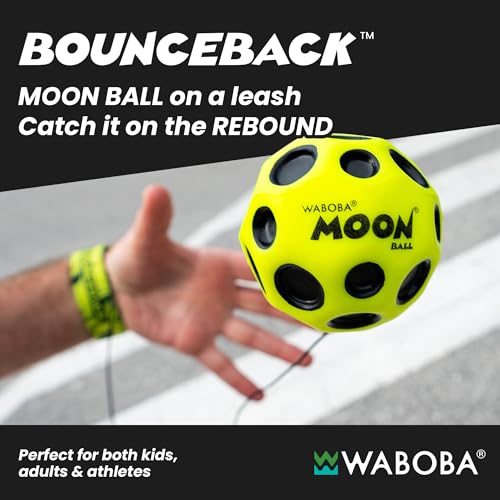Waboba Bounceback x Returning Moon Ball - Leicht zu Greifen, Gelb - (60 mm), Einheitsgröße