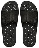 Showaflops Mens' Antimicrobial Shower & Water Sandals for Pool, Beach, Dorm and Gym - Black Slide 7/8