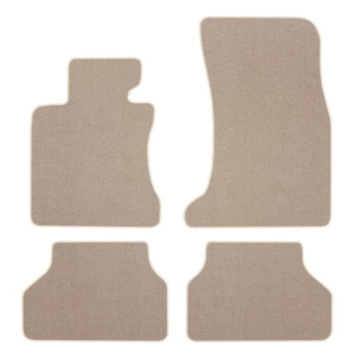 Juego de alfombrillas de terciopelo para BMW 5 E60 sDrive, año de fabricación 2003 – 2010 STD beige, fijaciones, ajuste nuevo, alfombrillas de terciopelo