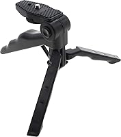 Vista 8 de Ultimaxx Mini trípode de mesa ligero y portátil de 6.5 pulgadas, agarre de pistola para cámaras DSLR y sin espejo, funciona como trípode