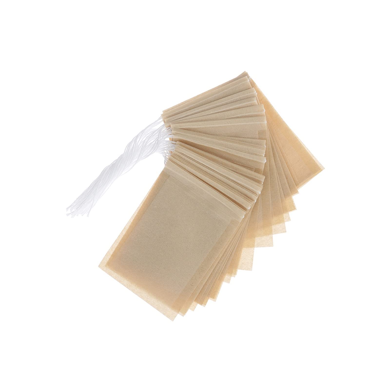 Colador de té, 100 bolsas de té, bolsas de papel de filtro, bolsa de té sellada térmicamente, infusor de té, bolsa de té con cordón de madera, té suelto de hierbas, 7 x 5 cm