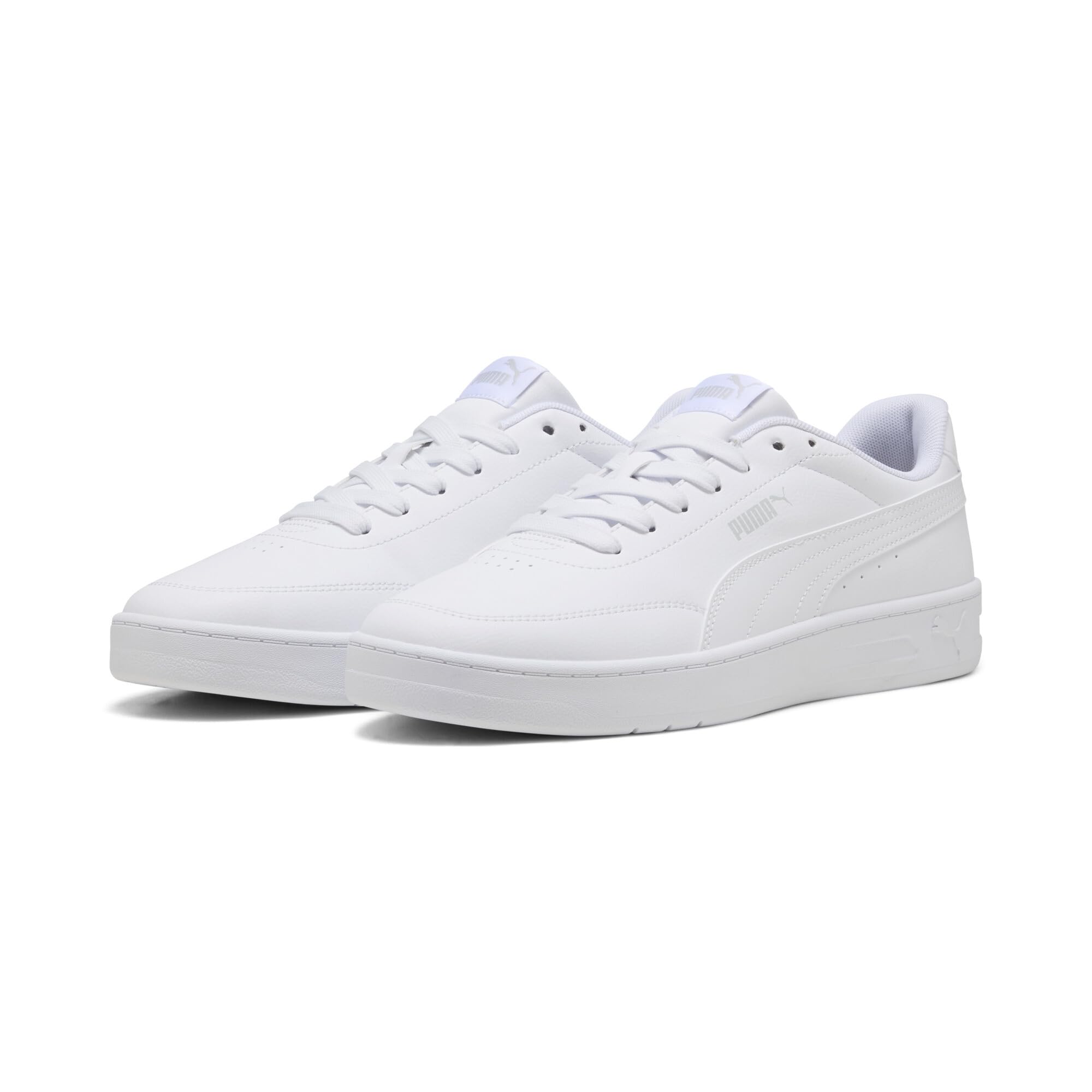 Puma Court Classic Clean Sneaker, Unisex, Weiß, Kühles Hellgrau, 11 UK