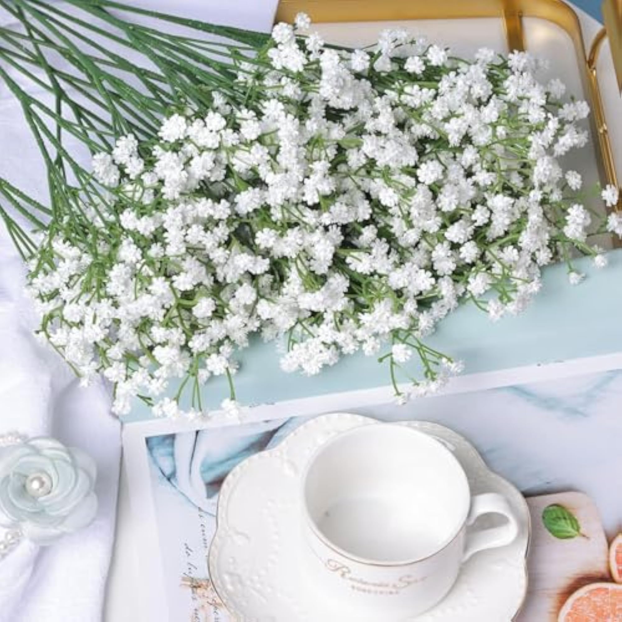 Tall Grass Artificial Flower Bunch, Realistic Floral Stems